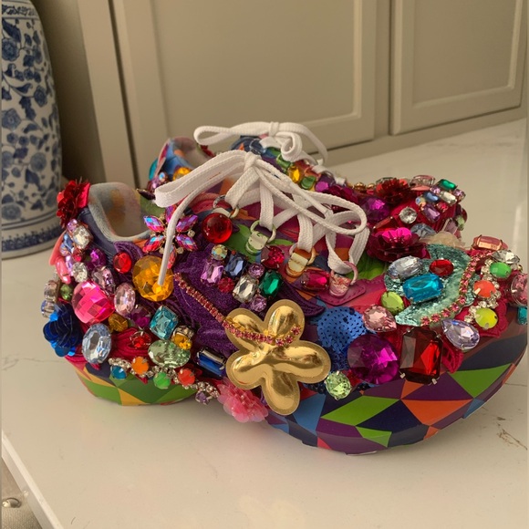 Comme Des Garçons x Salomon glass crystal embellished sneakers Size 6.5 US Women - Picture 5 of 16